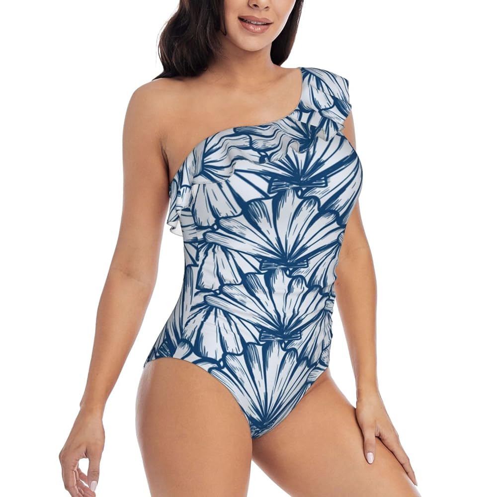 【新品】Volume Frill One Piece Swimsuit Mサイズ 2025 Ruffle One Piece Swimsuit New Deep-V Swimwear Off The